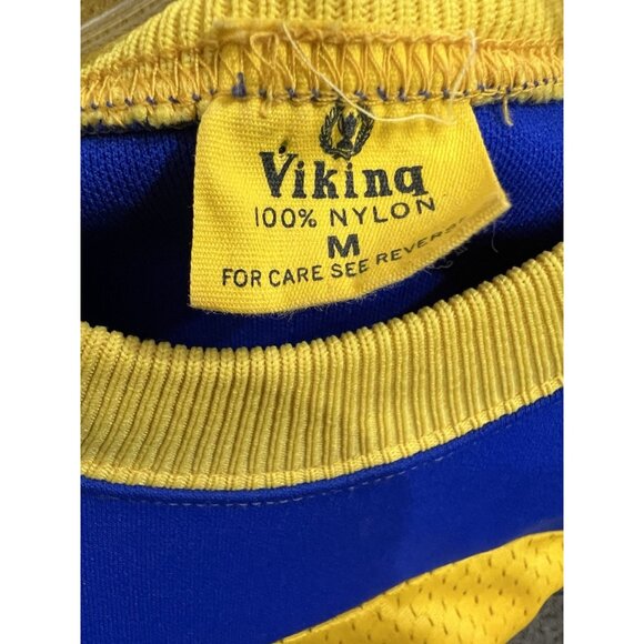 Vintage 70s Viking Suzuki Motocross Jersey M Yellow Blue Nylon Mesh MX Racing - Picture 8 of 10